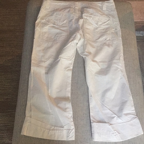 Cargo style cropped white cotton pants - Picture 4 of 5